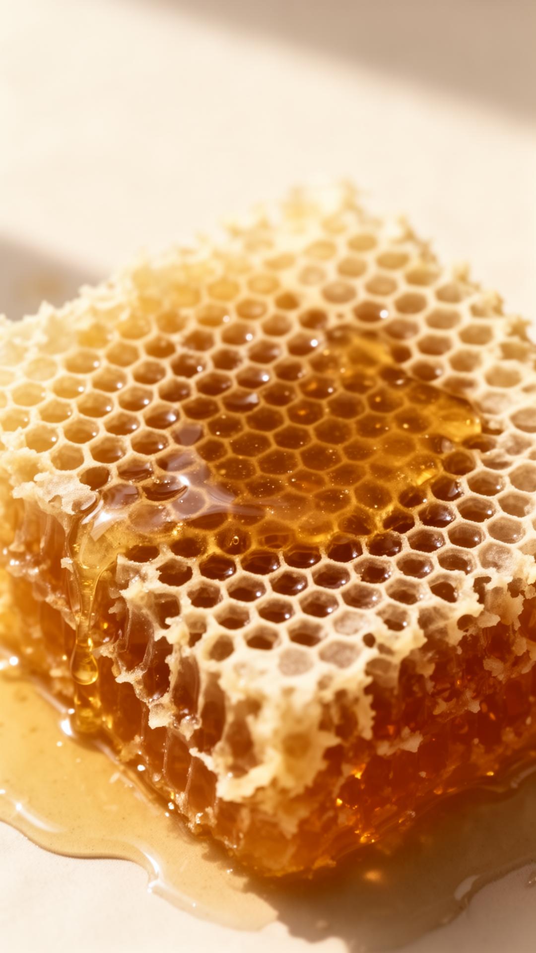 Honigwabe in warmem Tageslicht